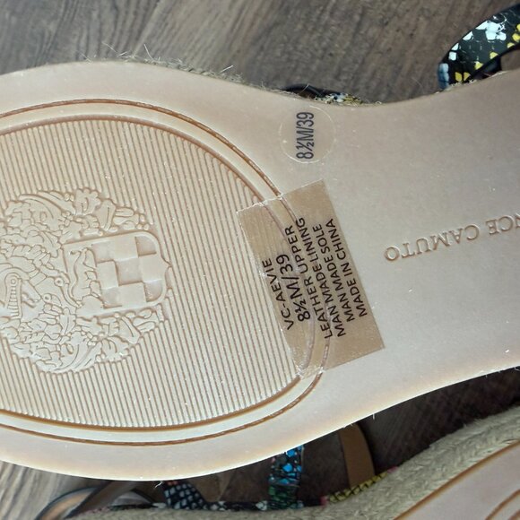 Vince Camuto Aevie Colorful Snakeskin Print Leather Platform Sandals Size 8 1/2 - Picture 6 of 11